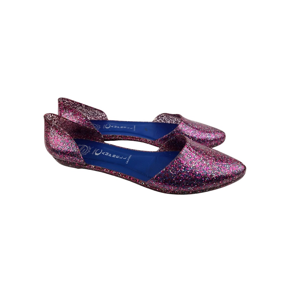 Jeffrey Campbell Love Pink Glitter Jelly D'Orsay Flats Havana Last Womens 8